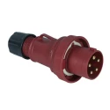 RS PRO Industrial Power Connector Red Cable Mount Straight, Rated 63A, 380V, 415V IP67 IP Rating IP67