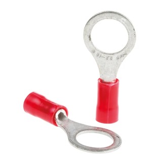 TE Connectivity PLASTI-GRIP Insulated Ring Terminal M8 Stud Size 22 AWG 16 AWG Wire Size Red 34151