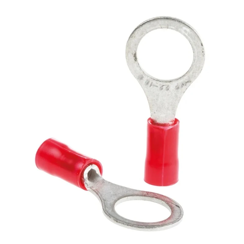 TE Connectivity PLASTI-GRIP Insulated Ring Terminal M8 Stud Size 22 AWG 16 AWG Wire Size Red 34151