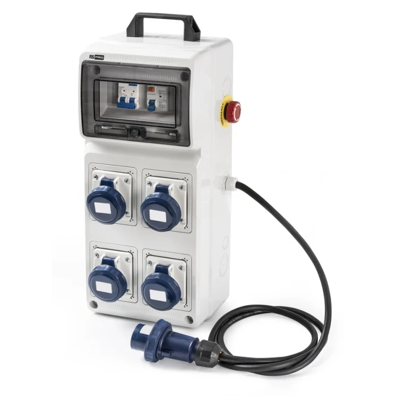 RS PRO Industrial Power Connector 2P+T 16A 230V IP65 Grey IP65