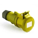 RS PRO Industrial Power Connector Rated at 32A 130V IP44 Yellow Cable Mount 2P+T IP44