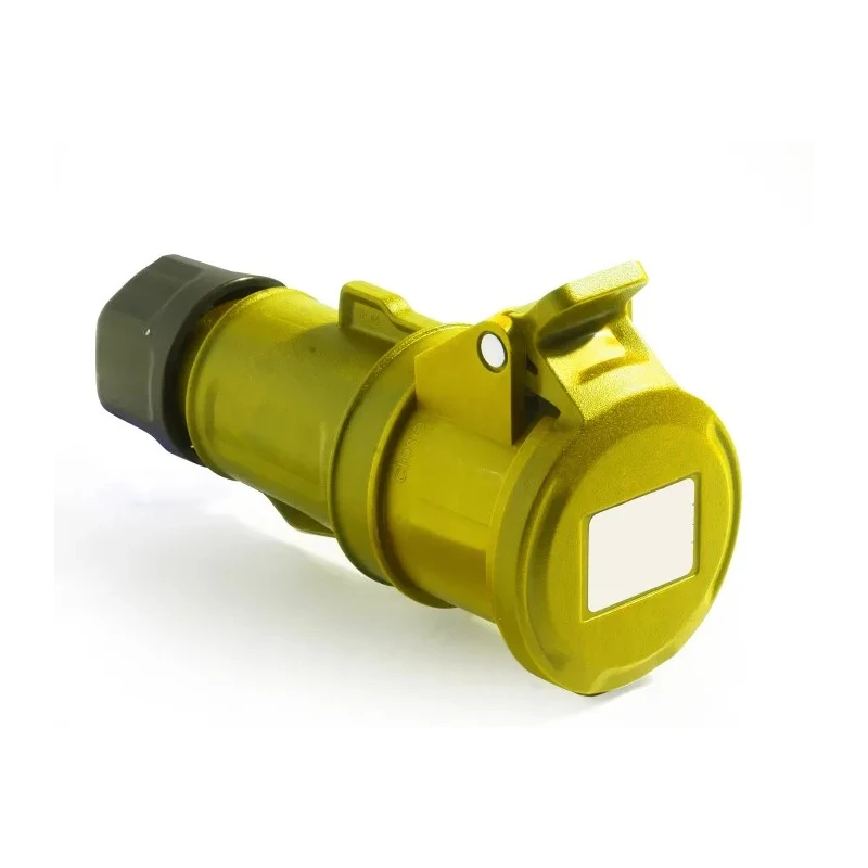 RS PRO Industrial Power Connector Rated at 32A 130V IP44 Yellow Cable Mount 2P+T IP44