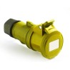 RS PRO Industrial Power Connector Rated at 32A 130V IP44 Yellow Cable Mount 2P+T IP44