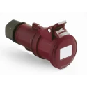 RS PRO Industrial Power Connector, Cable Mount, Rated at 32A, 415V, 2 Pole, IP44, Red IP44