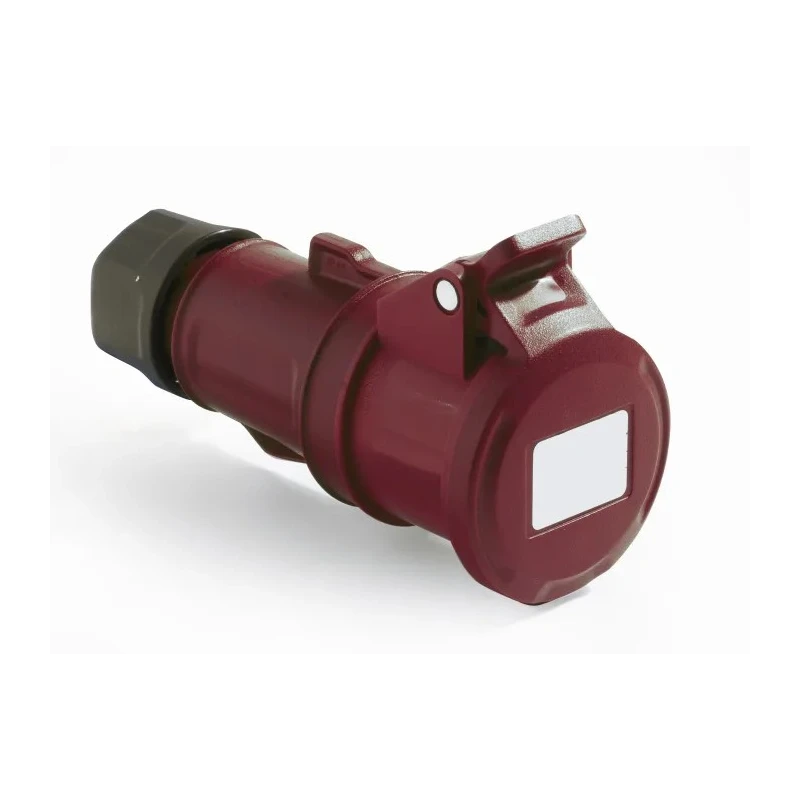 RS PRO Industrial Power Connector, Cable Mount, Rated at 32A, 415V, 2 Pole, IP44, Red IP44