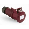 RS PRO Industrial Power Connector, Cable Mount, Rated at 32A, 415V, 2 Pole, IP44, Red IP44