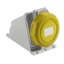 RS PRO Industrial Power Connector 16A 130V IP67 Yellow Wall Mount 2P+T IP67