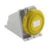 RS PRO Industrial Power Connector 16A 130V IP67 Yellow Wall Mount 2P+T IP67