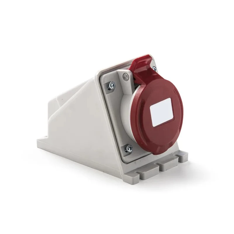 RS PRO Wall Mount Industrial Power Connector 3P+T 32A 415V Polyamide 6 IP44 Red IP44