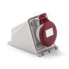RS PRO Wall Mount Industrial Power Connector 3P+T 32A 415V Polyamide 6 IP44 Red IP44
