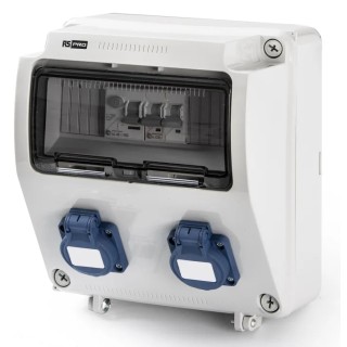 RS PRO Industrial Power Connector Panel Mount 16A 230V Thermoplastic IP54 2P+T IP54
