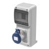 RS PRO Industrial Power Connector IP44 Grey Wall Mount Straight 16A 230V IP44