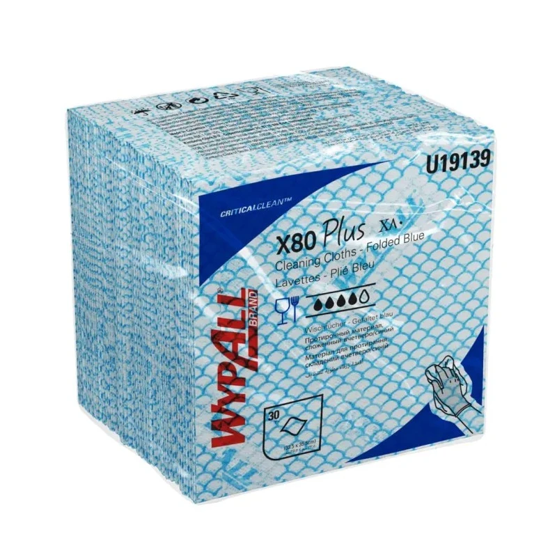 WYPALL X80 Plus Critical Clean™ Blue Cloths for Industrial Cleaning Dry Use 355 x 335 mm Model 19139