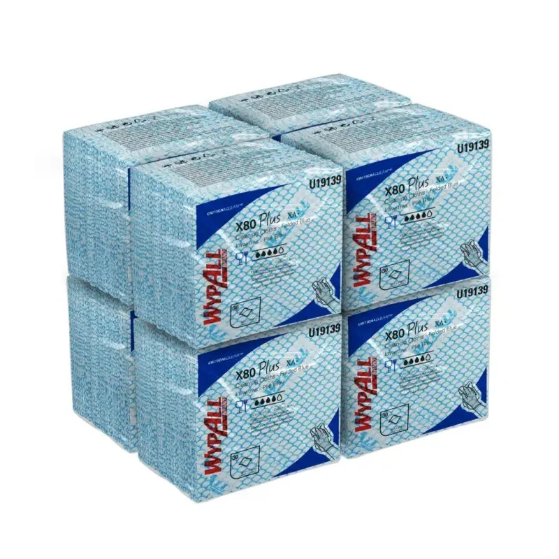 WYPALL X80 Plus Critical Clean™ Blue Cloths for Industrial Cleaning Dry Use 355 x 335 mm Model 19139