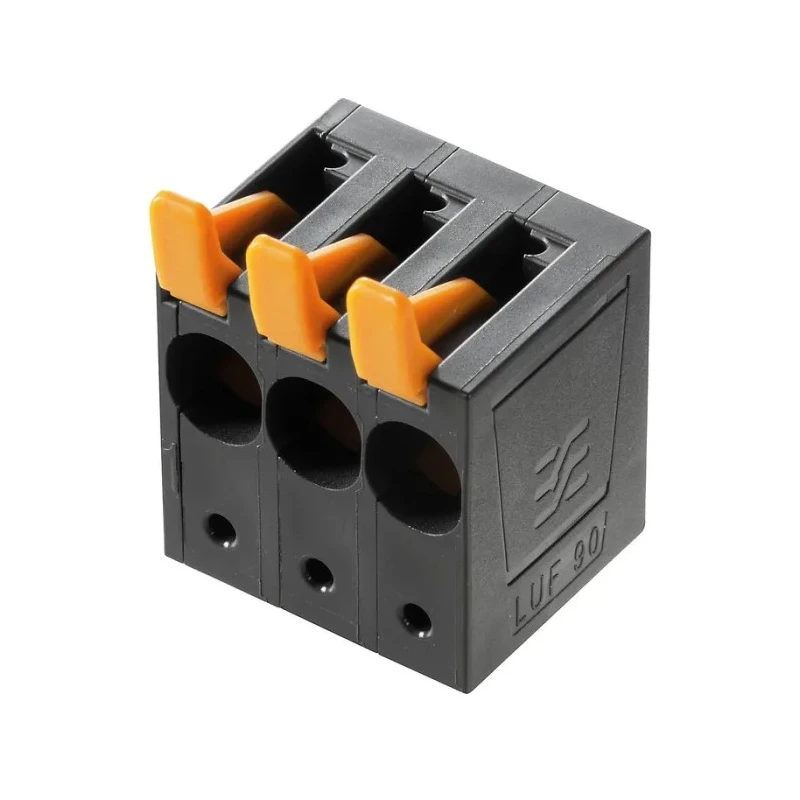 Weidmüller LU Series PCB Terminal Block, 3-Contact, 10 mm Pitch, 1 Row, Through Hole, 1kV, 92A Current, Push-in 2453700000