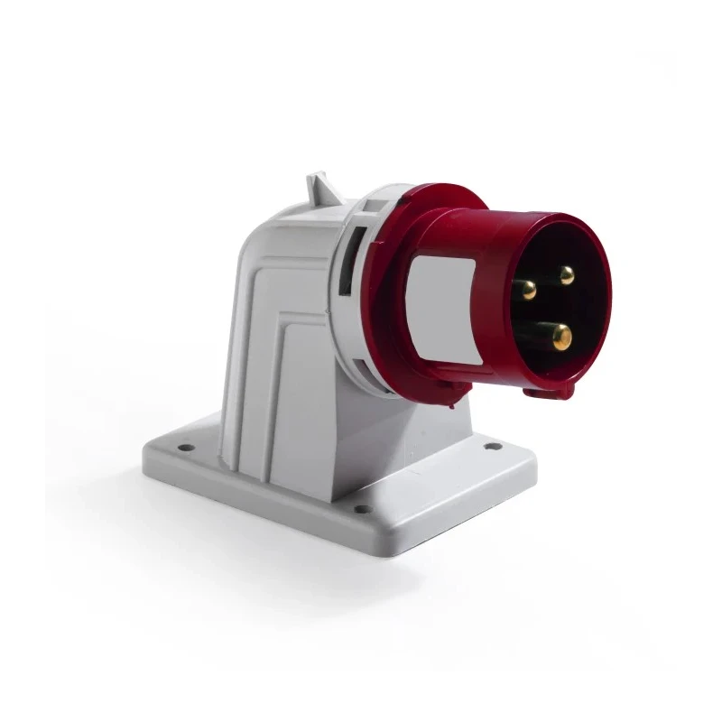 RS PRO Industrial Power Connector Panel Mount Straight Male Red 32A 380V 415V IP44 IP44
