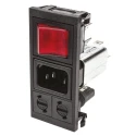 Bulgin IEC Filter 250 V AC 10 A Snap-In Male 2 Pole 2 Fuse BZV03/A0620/06