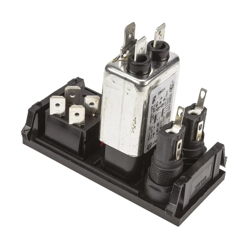 Bulgin IEC Filter 250 V AC 10 A Snap-In Male 2 Pole 2 Fuse BZV03/A0620/06