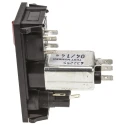 Bulgin IEC Filter 250 V AC 10 A Snap-In Male 2 Pole 2 Fuse BZV03/A0620/06