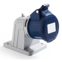 RS PRO Panel Mount Industrial Power Connector 32A 250V IP44 Blue 2P+T IP44