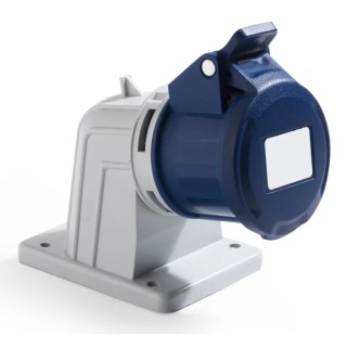 RS PRO Panel Mount Industrial Power Connector 32A 250V IP44 Blue 2P+T IP44