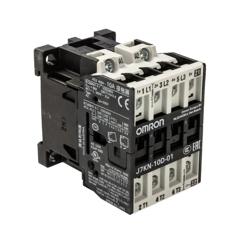 Omron Motor Control Contactor J7KN 24V AC Coil, 3-Pole, 10A, 4 kW Power Rating J7KN