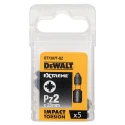DeWALT Impact Torsion Screwdriver Bit Set 5-Piece with PZ2 25mm, Hardened Hex Shank DT7387T-QZ