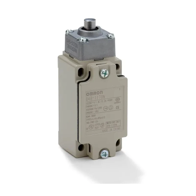 Omron D4B Series Plunger Limit Switch Metal Housing 2 NC Contacts 10A Switching Current 600V IP67 