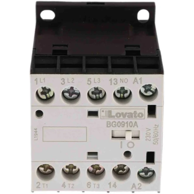 Lovato BG Contactor 3-Pole, 9 A Contact Current, 4 kW Power Rating, 230V AC Coil, 600V AC Contact Voltage 11BG0910A230