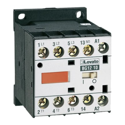 Lovato 3-Pole Motor Control Contactor, 400V AC Coil, 12 A, 5.5 kW, 3 NO/1 NO, 600V AC 11BG1210A400