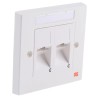 Molex CES White Telephone Socket 2 RJ45 Punch Down 2 Gang 22-28 AWG CAT 5e Angled Faceplates 214-9753