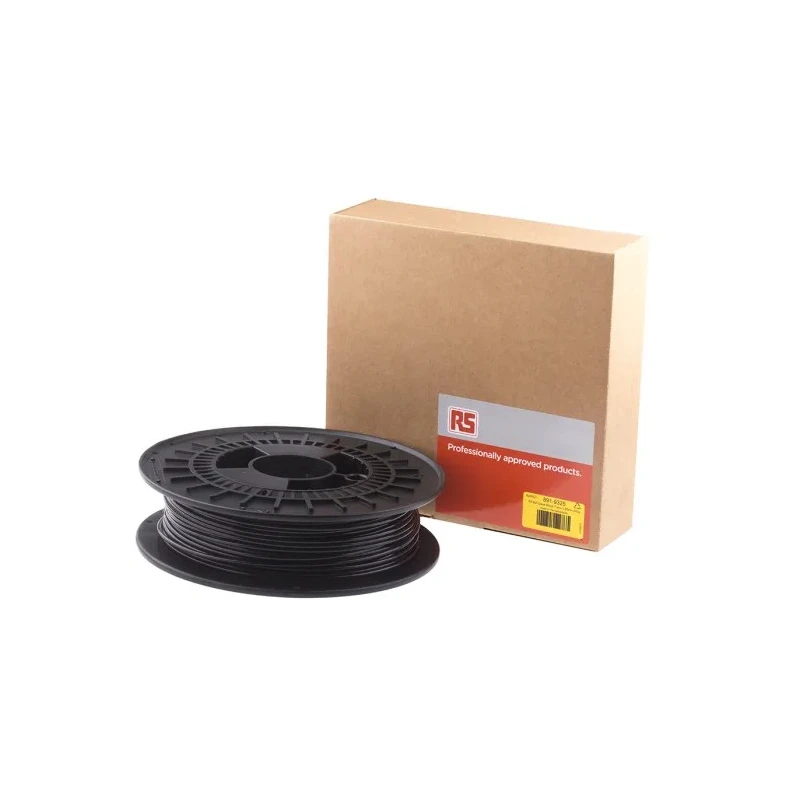 RS PRO 2.85 mm Black Transparent PET-G 3D Printer Filament 500 g 891-9325