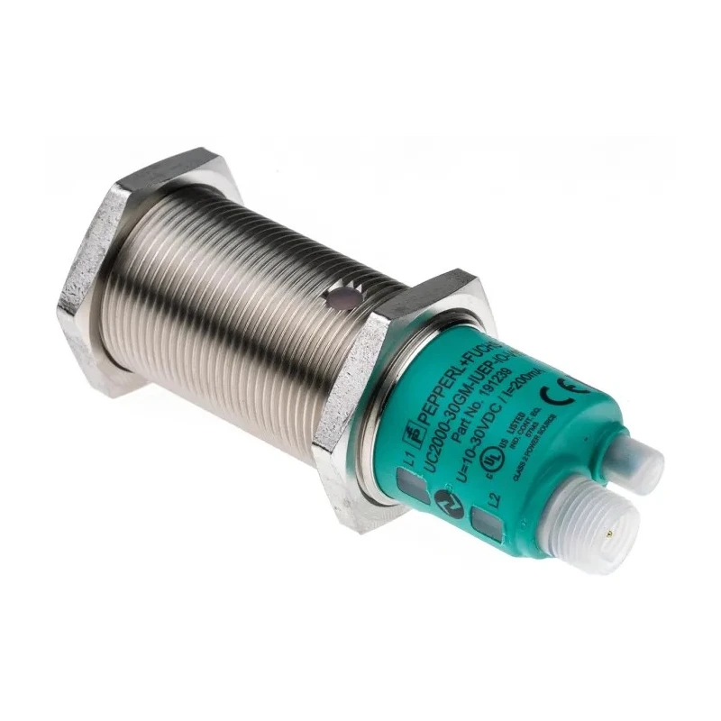 Pepperl + Fuchs Threaded Barrel Ultrasonic Proximity Sensor M30 x 1.5 2000 mm 200mA IO-Link 3V UC2000-30GM-IUEP-IO-V15