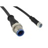 TE Connectivity Female 3 Way Straight to Male 3 Way Straight Sensor Actuator Cable 1.5m 60V AC 2273110-4