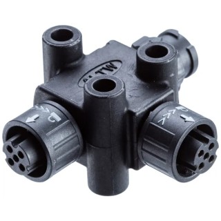 Amphenol Industrial T Circular Connector Adapter 4 Female 4 Male 300V 5A LTW X-Lok Series AB-AD-040404-FFM-TQ001
