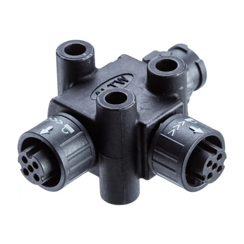 Amphenol Industrial T Circular Connector Adapter 4 Female 4 Male 300V 5A LTW X-Lok Series AB-AD-040404-FFM-TQ001