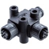Amphenol Industrial T Circular Connector Adapter 4 Female 4 Male 300V 5A LTW X-Lok Series AB-AD-040404-FFM-TQ001