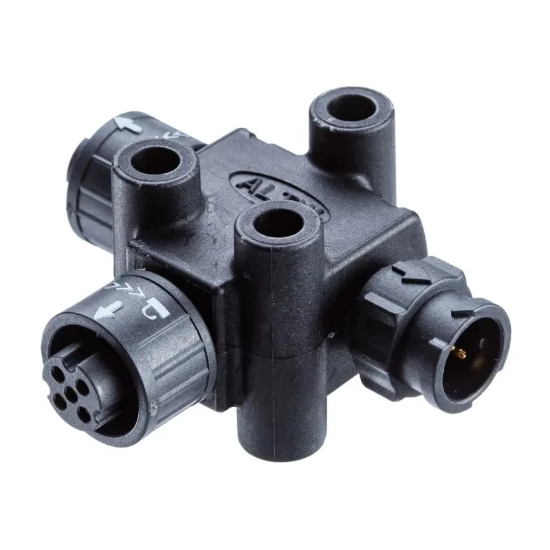 Amphenol Industrial T Circular Connector Adapter 4 Female 4 Male 300V 5A LTW X-Lok Series AB-AD-040404-FFM-TQ001