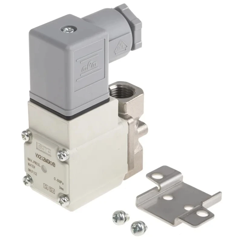 SMC Pneumatic Solenoid Valve 2/2 Solenoid/Spring Stainless Steel Bracket Mount 24V dc 4.5W VX212MGKXB
