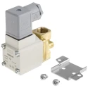 SMC Pneumatic Solenoid Valve 2/2 NC Solenoid/Spring G VX Series, Brass Body, 230V AC, 1/4 in Port Size VX224ELAXB
