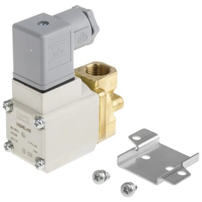 SMC Pneumatic Solenoid Valve 2/2 NC Solenoid/Spring G VX Series, Brass Body, 230V AC, 1/4 in Port Size VX224ELAXB
