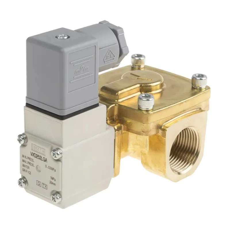 SMC Pneumatic Solenoid Valve Brass Body 3/4 in G Thread 2-Port 24V DC 4.5W VXD252LGA