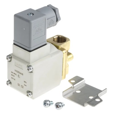 SMC Pneumatic 2/2 Solenoid/Spring Valve 3/8 in Threaded Port NBR Seal Aluminium Body 24V DC 10.5W VX232DGAXB