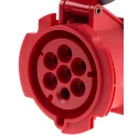 Scame Industrial Power Connector 32A 415V IP67 Red Panel Mount 6P+PE Optima IP67