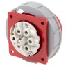 Scame Panel Mount Industrial Socket 6P+PE 32A 415V IP66 IP67 Thermoplastic Optima Seven 248.3297-7