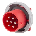 Scame Panel Mount Industrial Socket 6P+PE 32A 415V IP66 IP67 Thermoplastic Optima Seven 248.3297-7