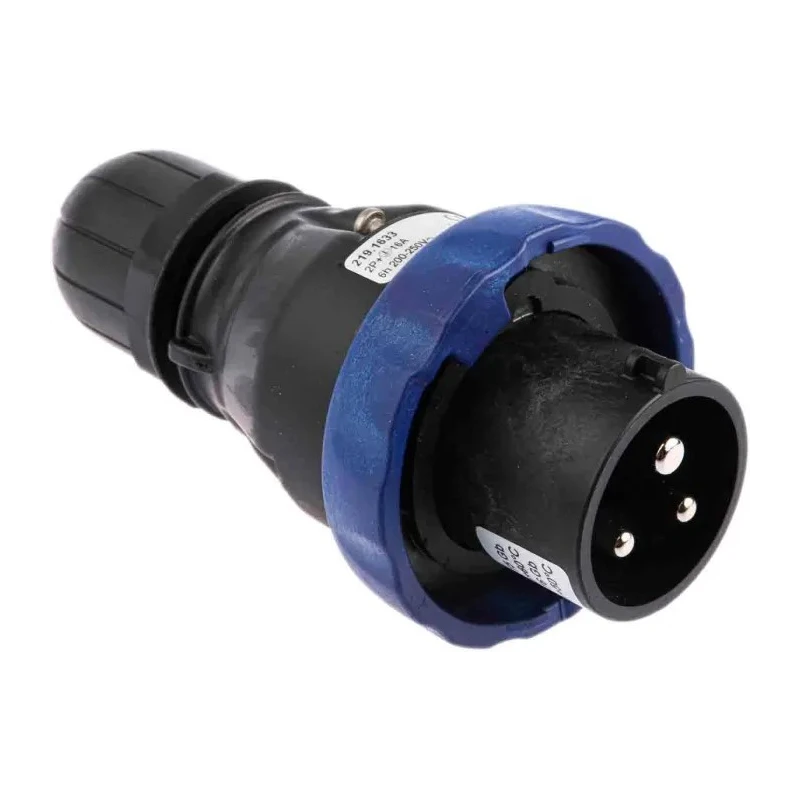 Scame OPTIMA-EX(GD) IP66 Blue Cable Mount 2P+PE Straight Power Connector IECEx/ATEX 16A 200-250V IP66 IP66