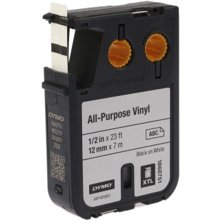 Dymo XTL Black on White Label Printer Tape, 12 mm Width, 7 m Tape Length, 5.5 m Label Length 1868751
