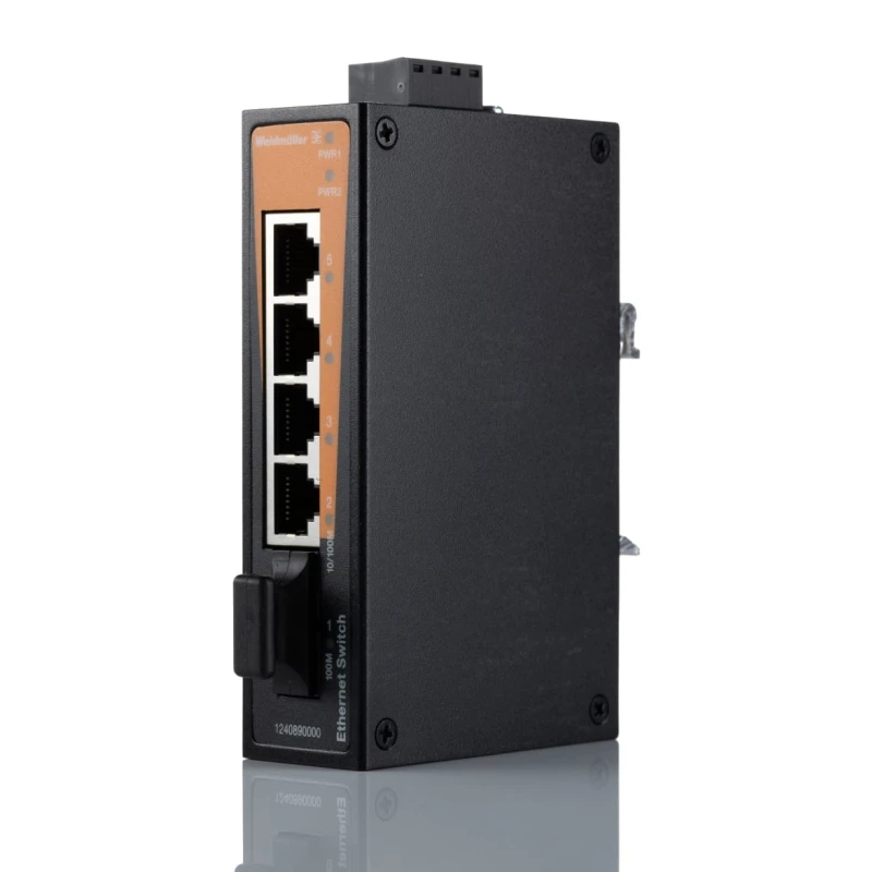 Weidmüller Unmanaged 5 Port Ethernet Switch Rack Mount, 4 RJ-45 Ports, 2 SFP Ports, 115x30x70mm, Model 1240890000