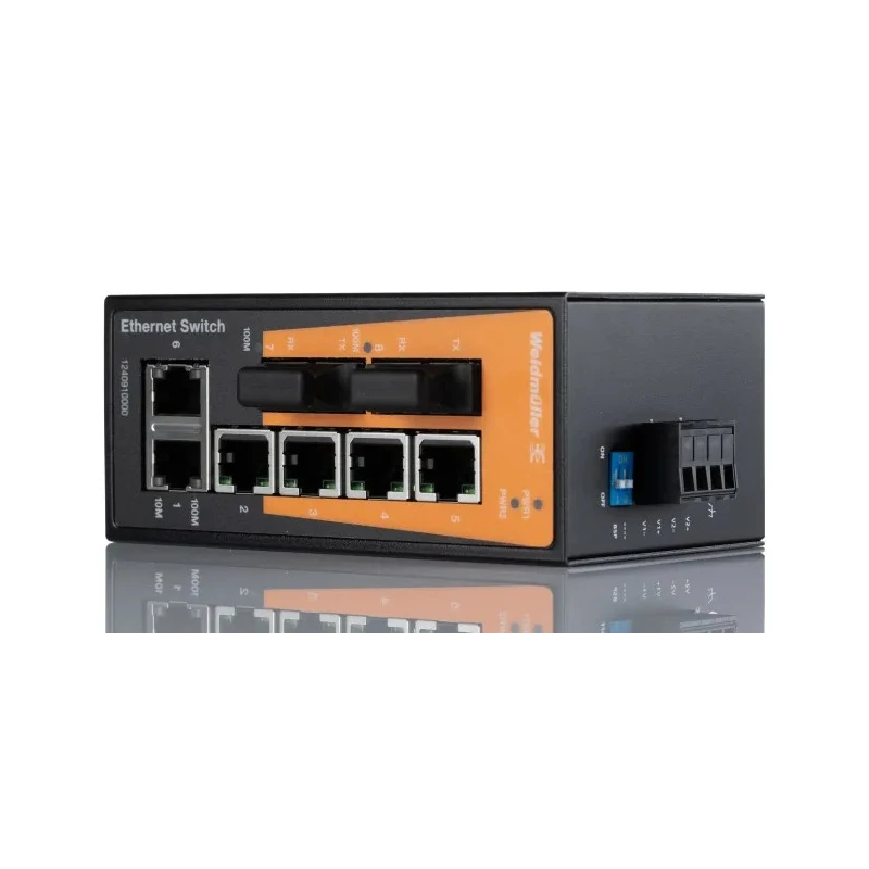 Weidmüller Unmanaged Ethernet Switch 8 Ports, 6 RJ45 Ports, 2 SFP Ports, Compact 115x50x70mm, Taiwan 1240910000